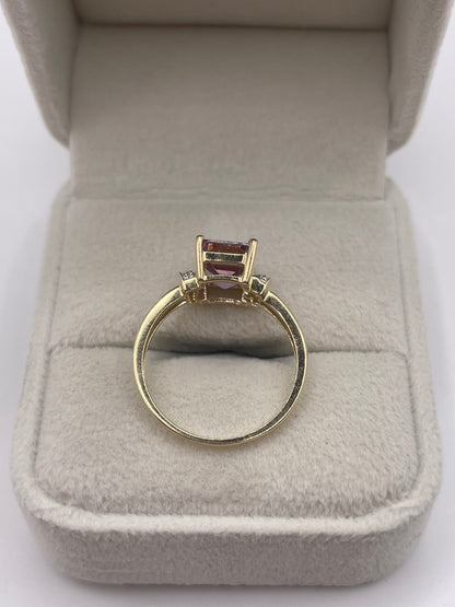 9ct gold ametrine and diamond ring