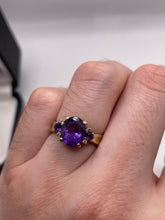 Load image into Gallery viewer, 9ct gold amethyst and diamond ring
