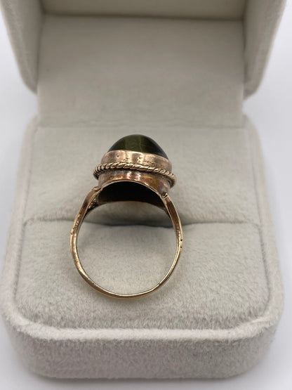 9ct gold tigers eye ring