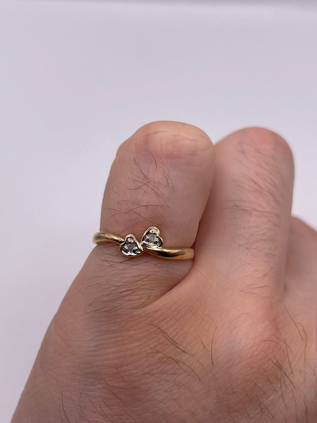 9ct gold diamond heart ring