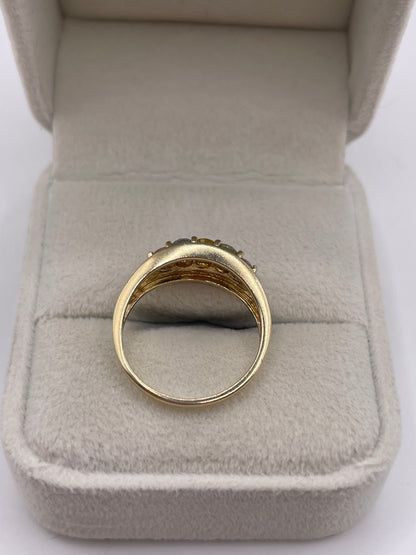9ct gold multi coloured sapphire ring