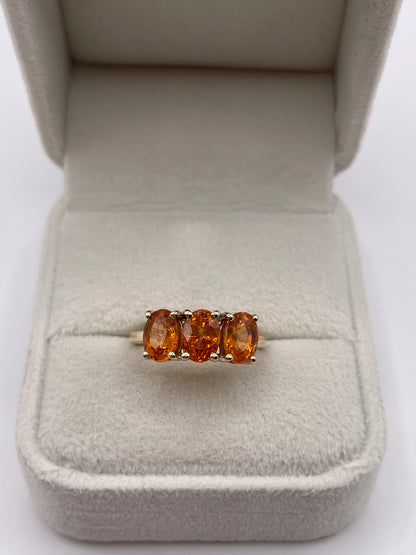 9ct gold orange sapphire ring