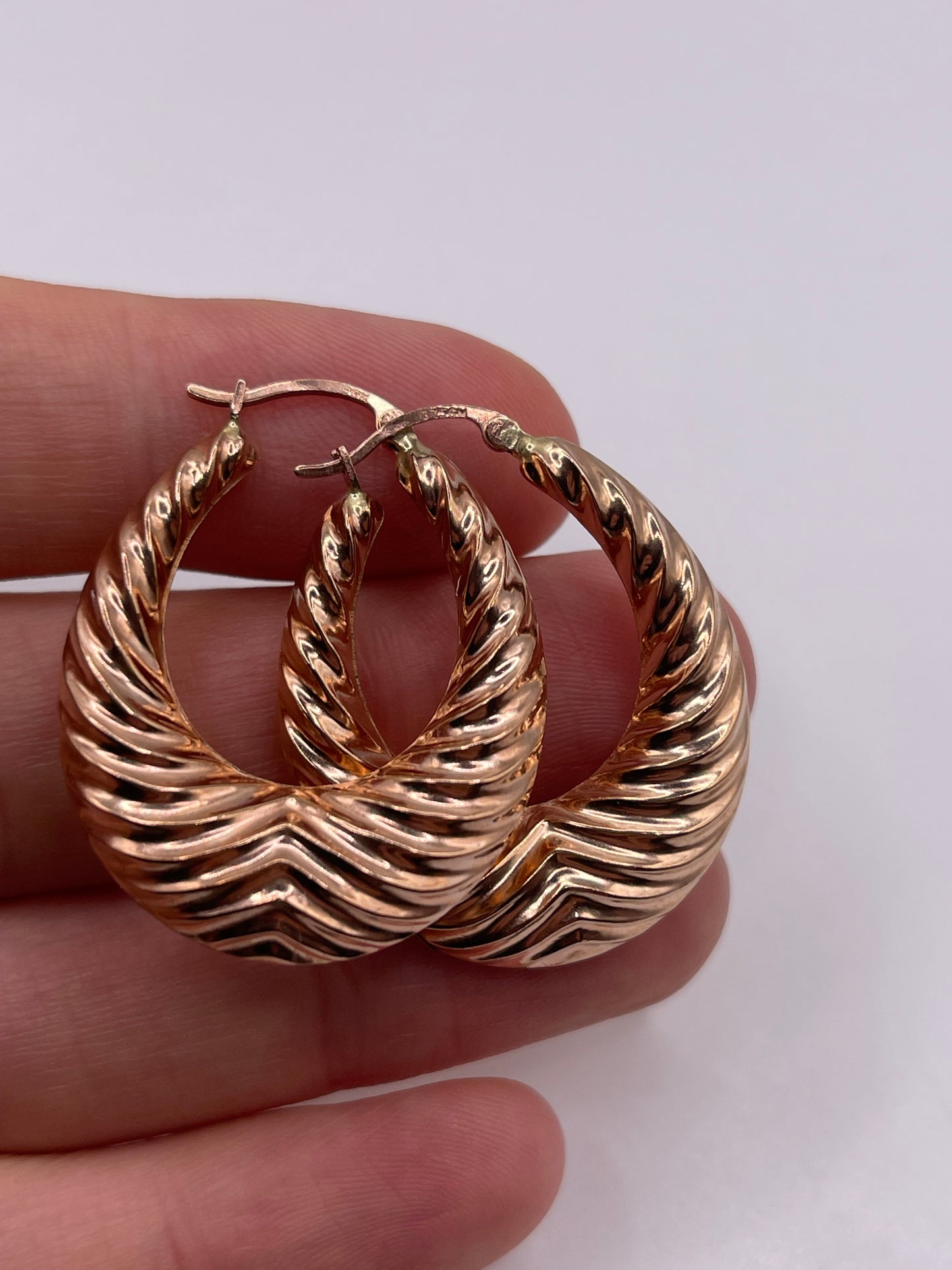 9ct rose gold creole earrings