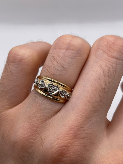 9ct gold diamond heart ring