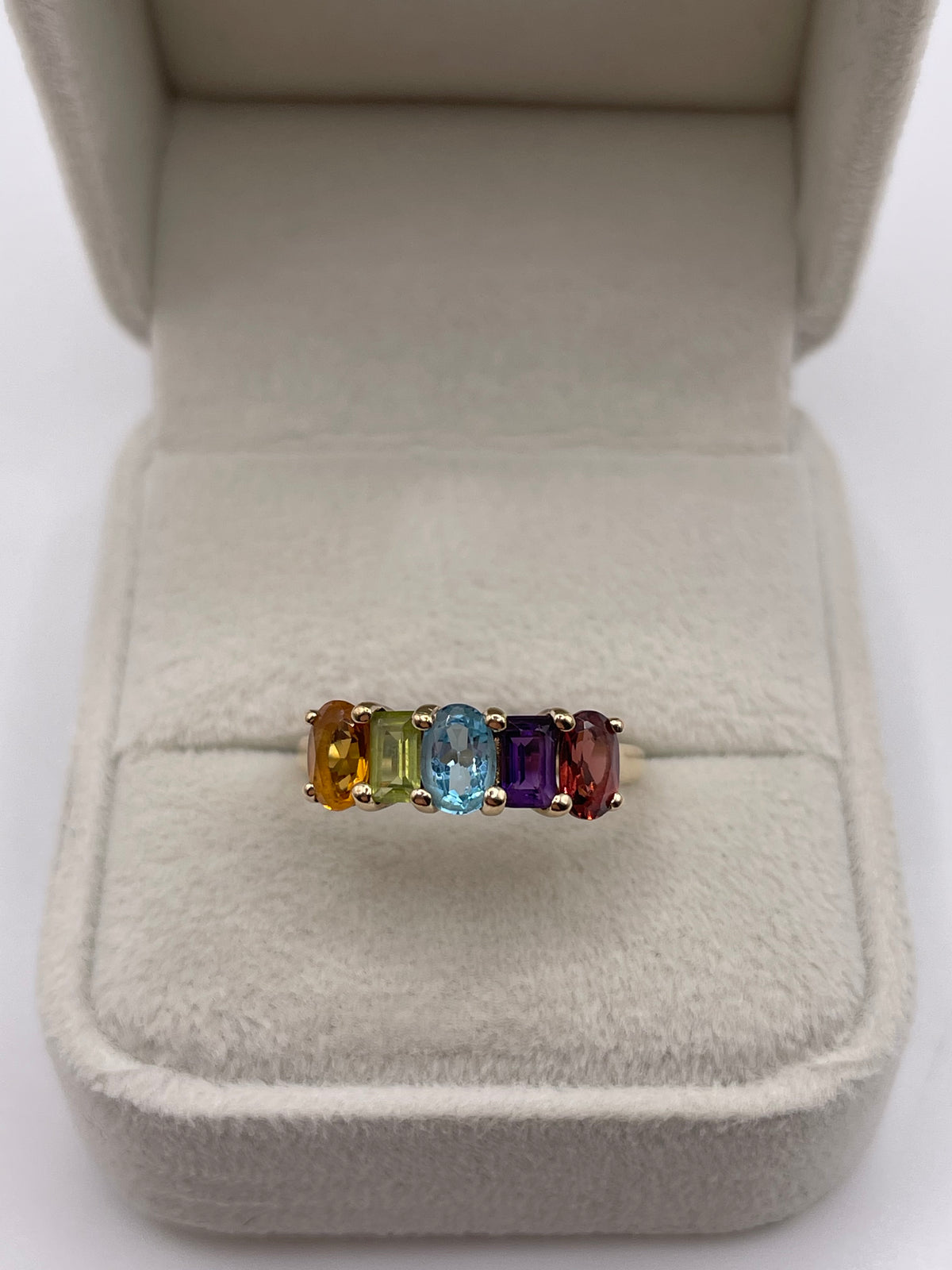 9ct gold multi gemstone ring