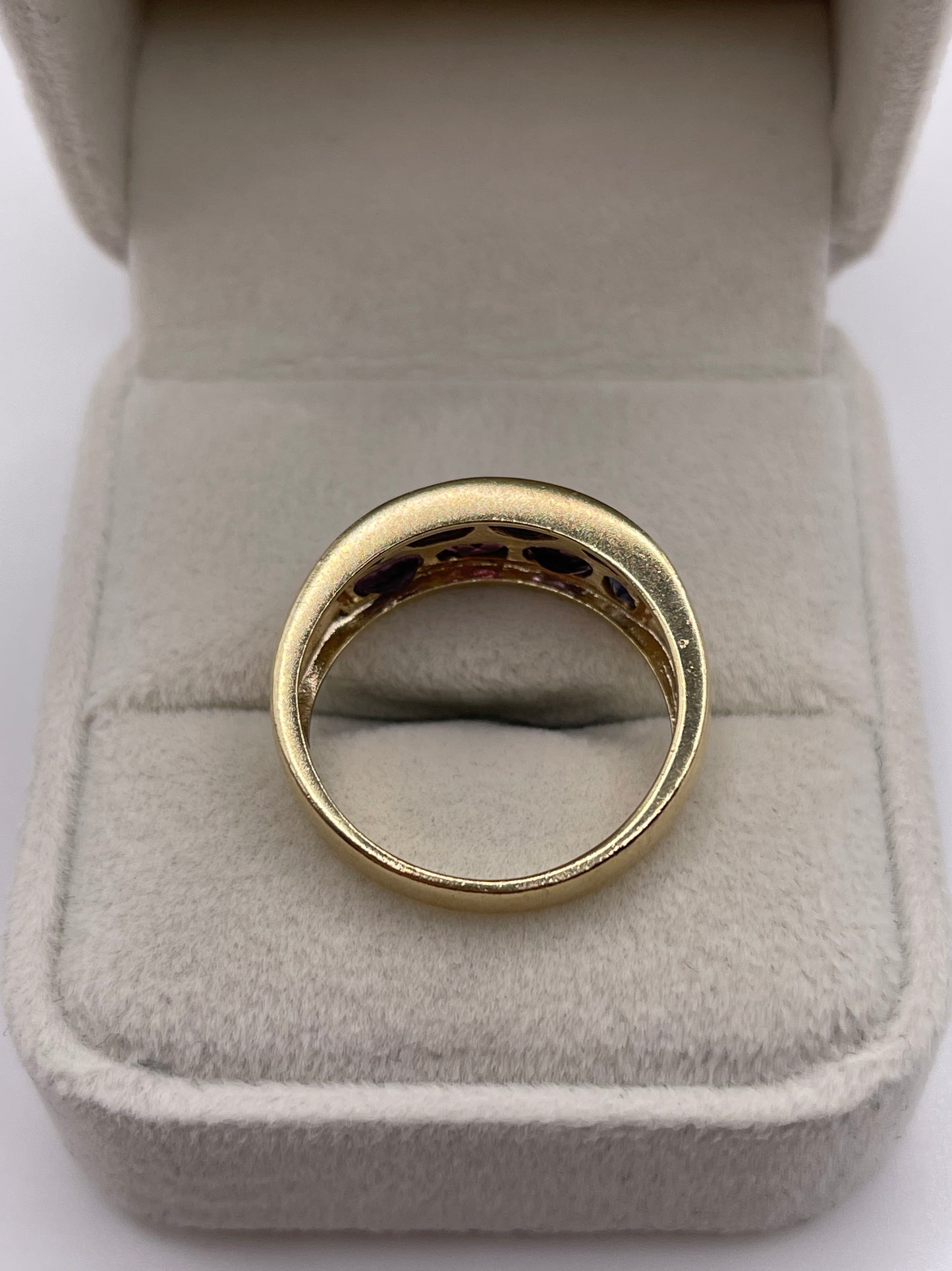 9ct gold multi gemstone cluster ring