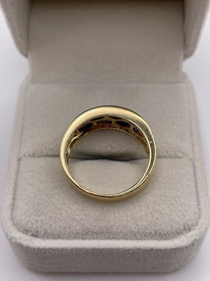 9ct gold multi gemstone cluster ring