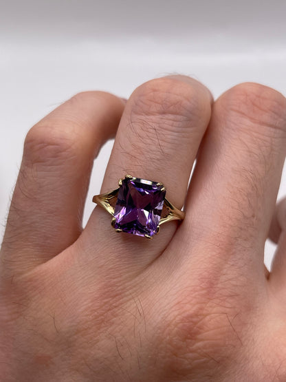 9ct gold amethyst ring