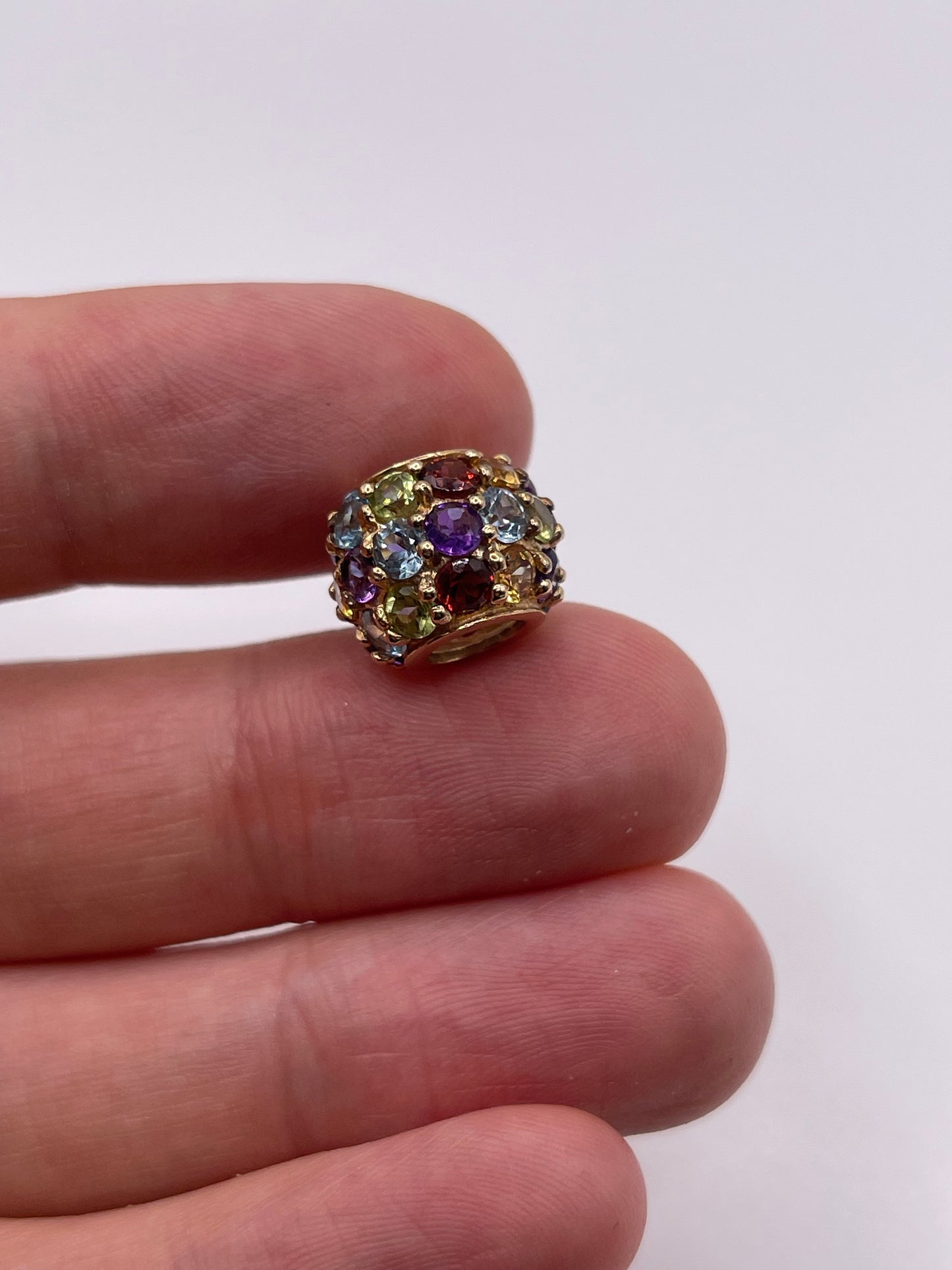 9ct gold multi gemstone pendant