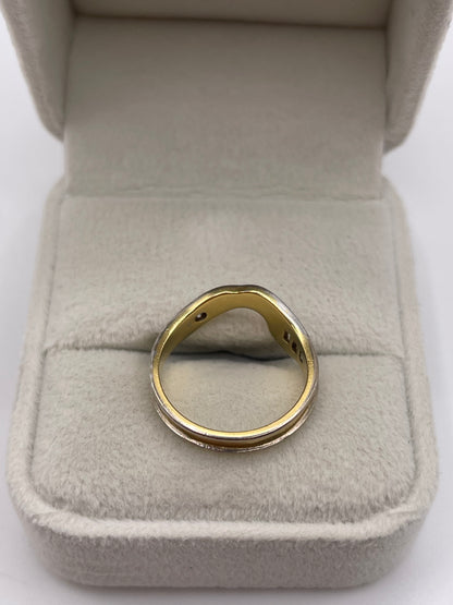 18ct two tone gold diamond ring