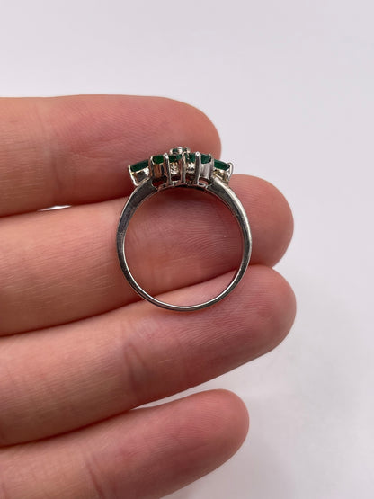 Silver emerald ring