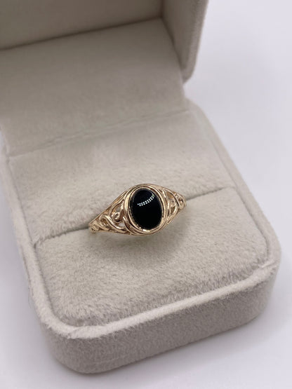 9ct gold onyx signet ring