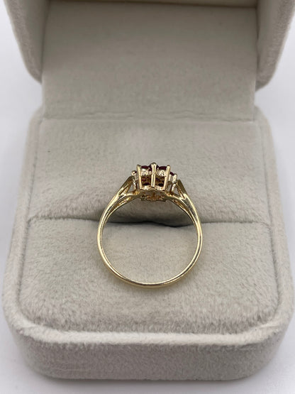 9ct gold ruby cluster ring