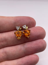 Load image into Gallery viewer, Glenn Lehrer 9ct gold topaz and zircon earrings
