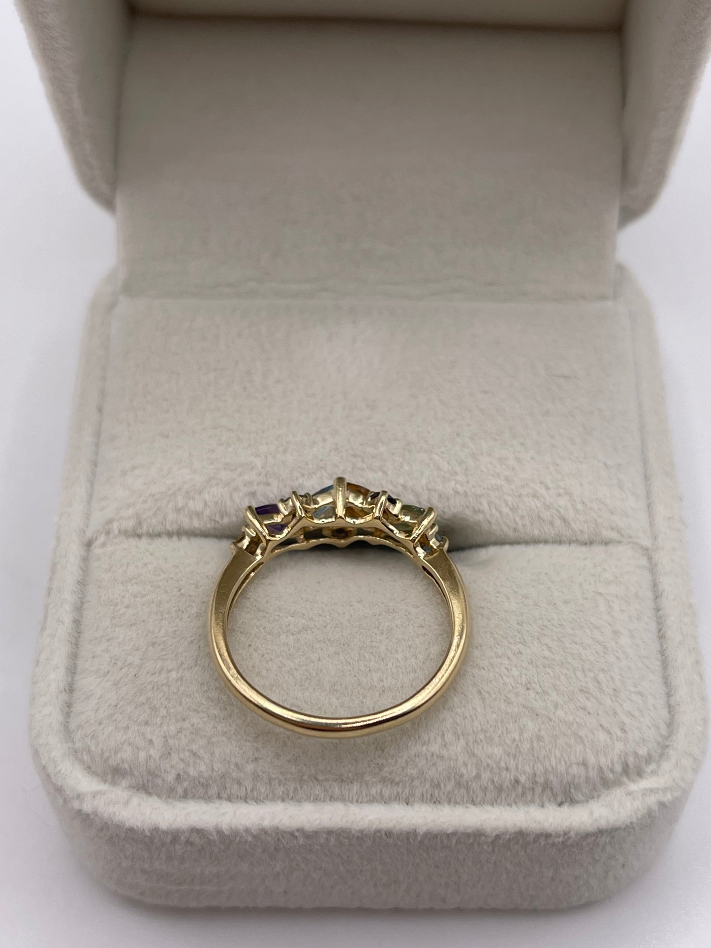 9ct gold multi gemstone ring