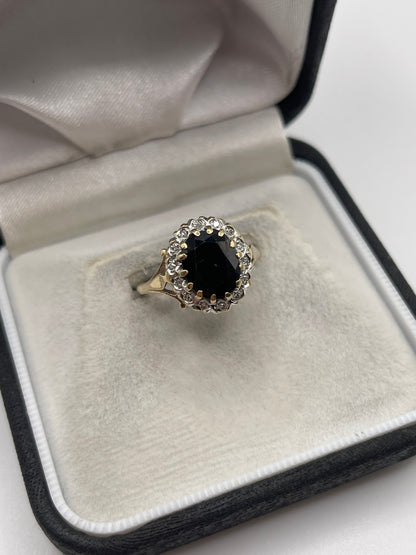 9ct gold sapphire and diamond ring