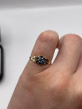 Load image into Gallery viewer, 9ct gold sapphire cluster ring
