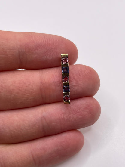 9ct gold pink topaz and iolite pendant