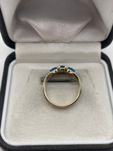 Load image into Gallery viewer, 9ct gold blue apatite and zircon ring

