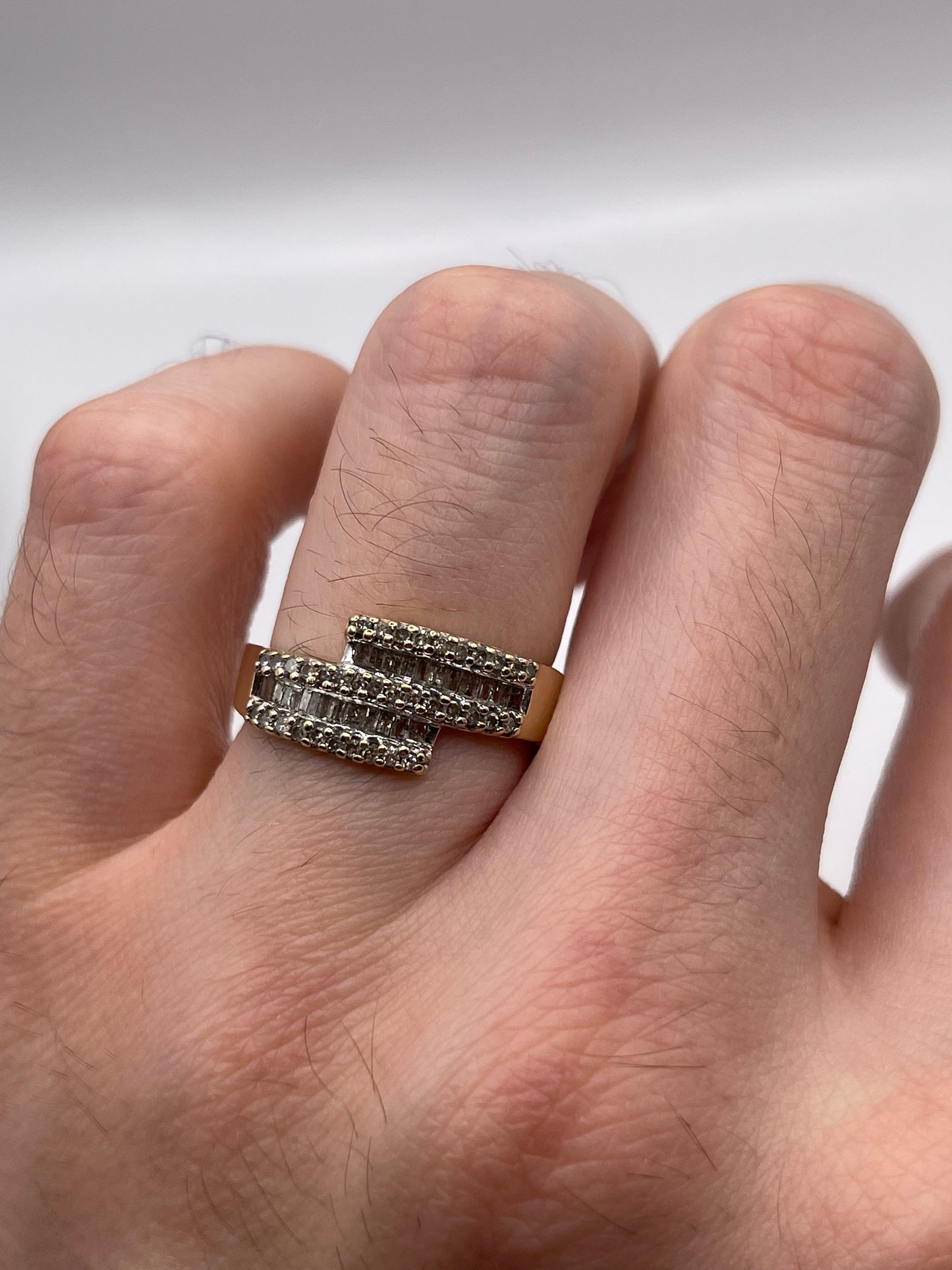 9ct gold 50 point diamond cluster ring