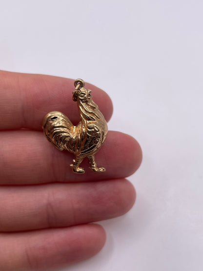 9ct gold rooster charm