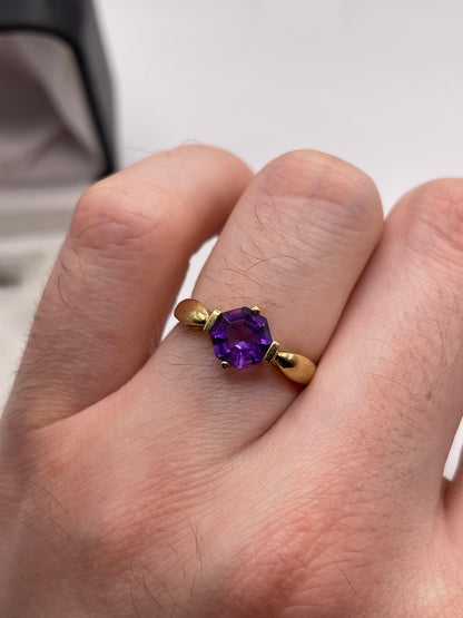 9ct gold amethyst ring