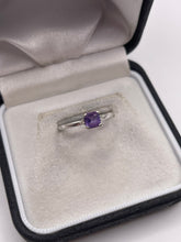 Load image into Gallery viewer, 9ct white gold amethyst and diamond ring
