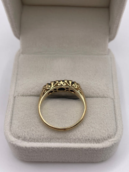 9ct gold sapphire and diamond ring