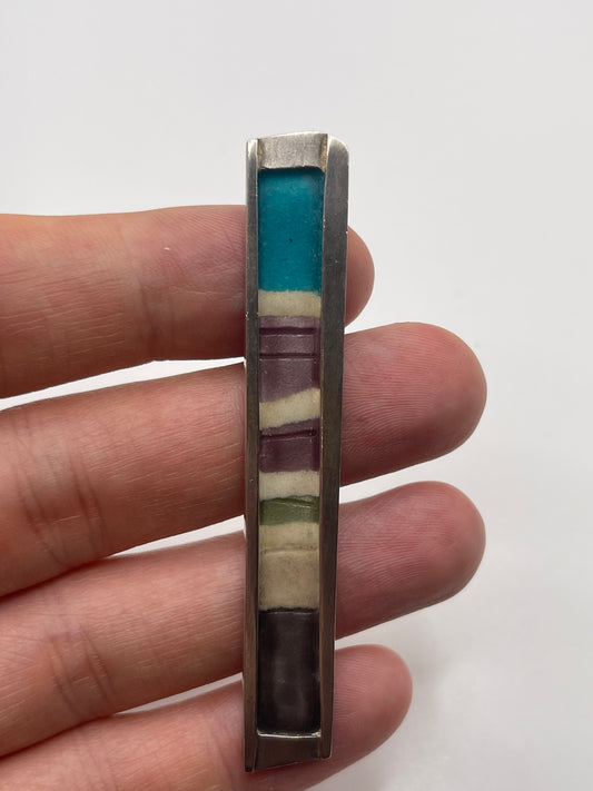 Silver enamel pendant