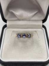 Load image into Gallery viewer, 9ct gold tanzanite and zircon ring
