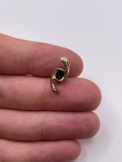 9ct gold sapphire and diamond pendant