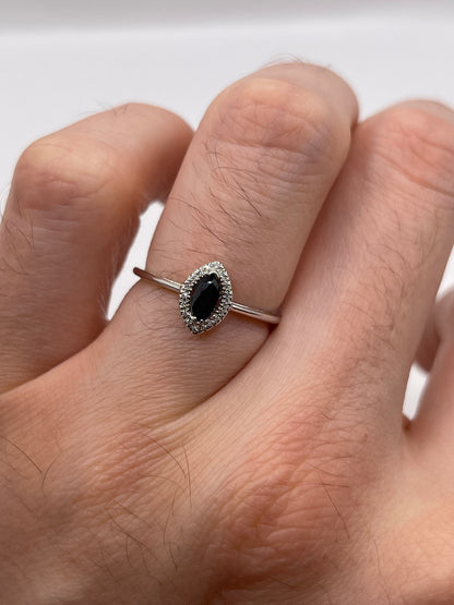 9ct white gold sapphire and diamond ring