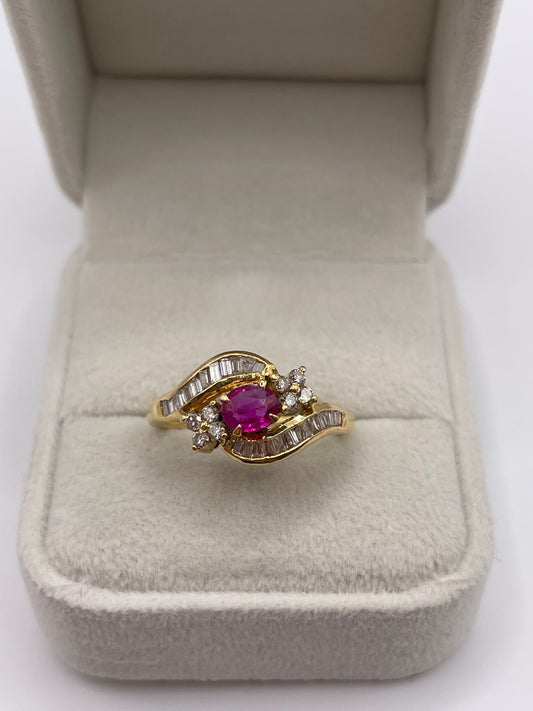18ct gold ruby and diamond ring