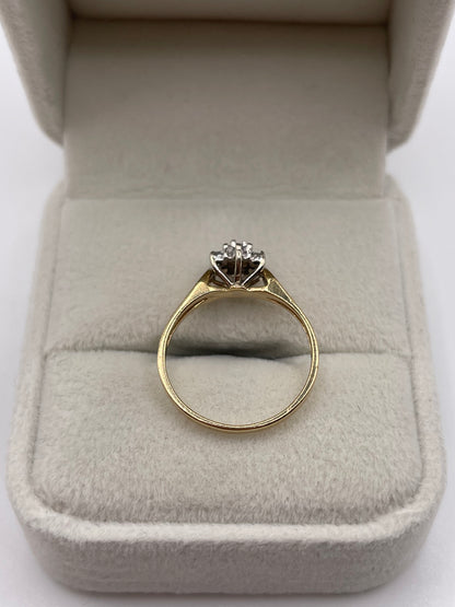 14ct gold diamond cluster ring