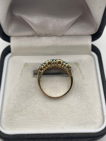 9ct gold blue apatite cluster ring