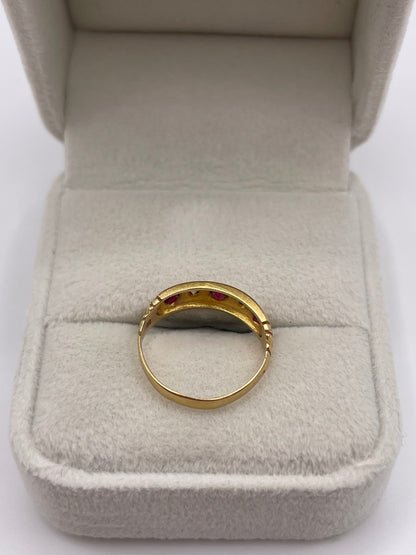 Antique 18ct gold ruby and diamond gypsy ring