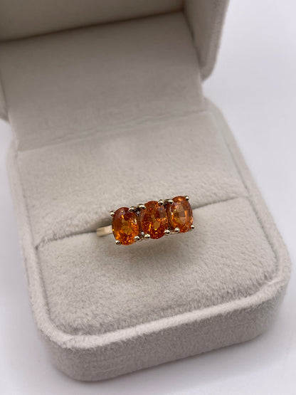 9ct gold orange sapphire ring