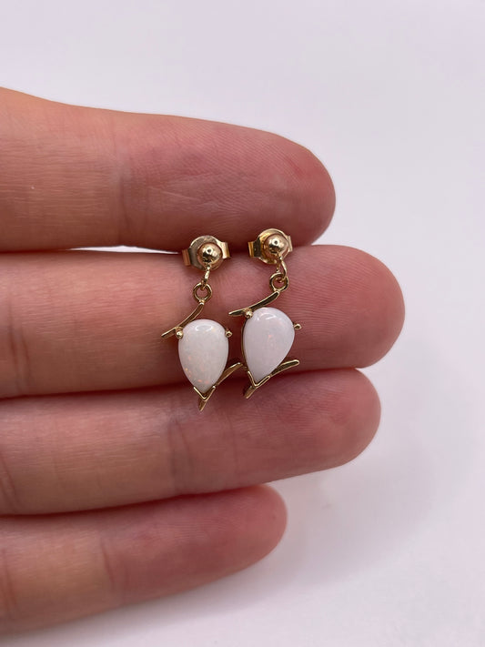 9ct gold opal earrings