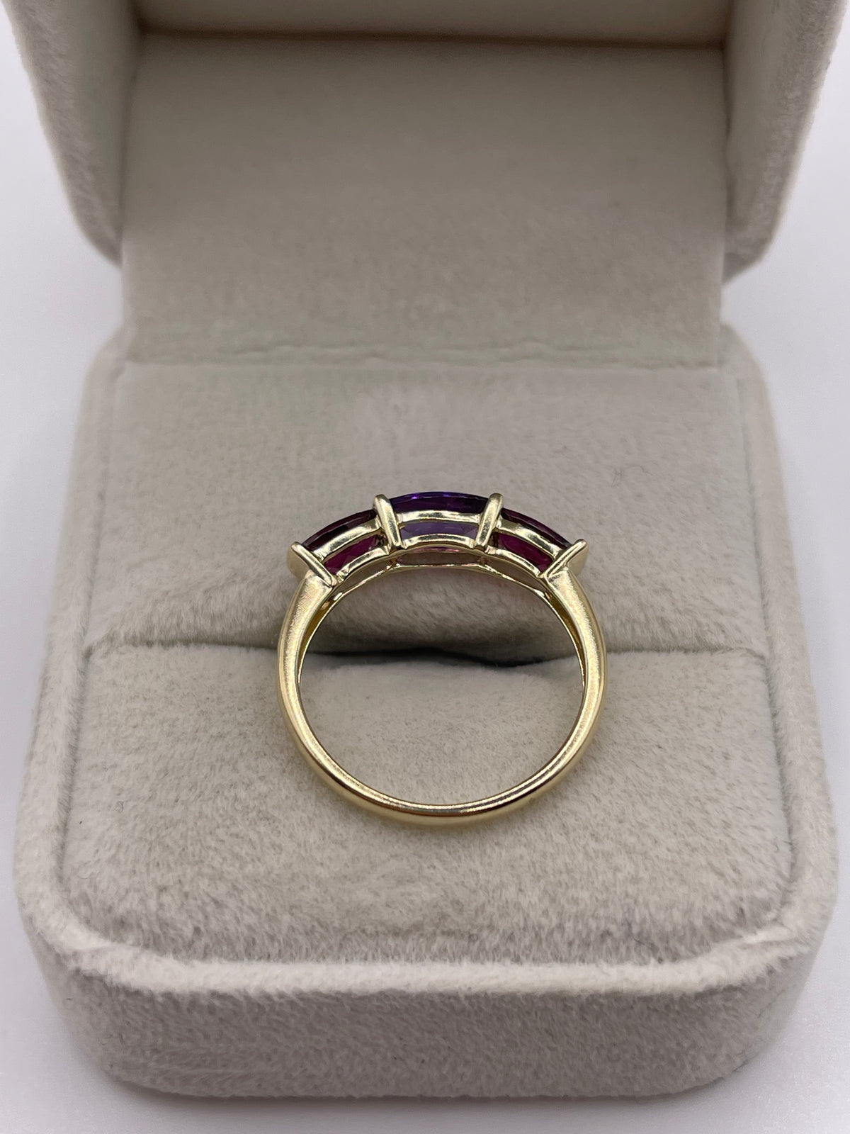9ct gold amethyst and garnet ring