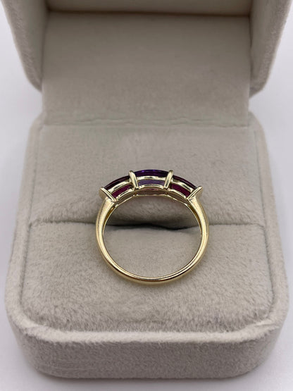 9ct gold amethyst and garnet ring