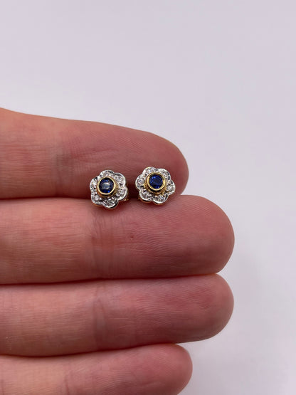 18ct gold sapphire and diamond earrings