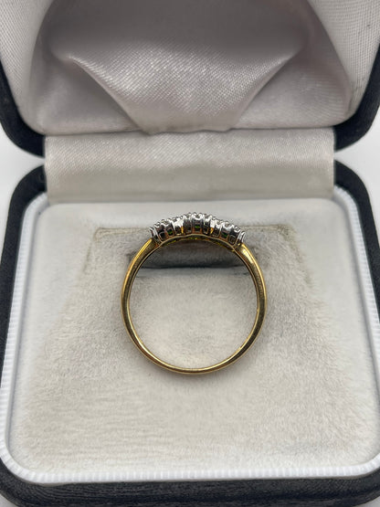 9ct gold diopside and diamond ring