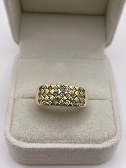9ct gold quartz cluster ring