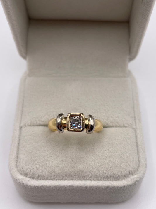 18ct gold old cut diamond ring