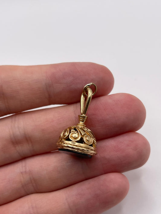9ct gold bloodstone fob