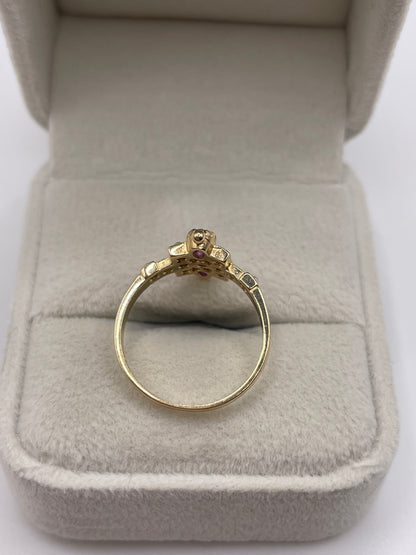 9ct gold amethyst and pearl ring