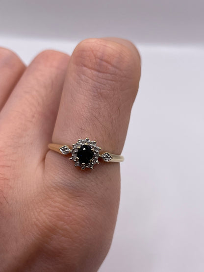 9ct gold sapphire and diamond ring