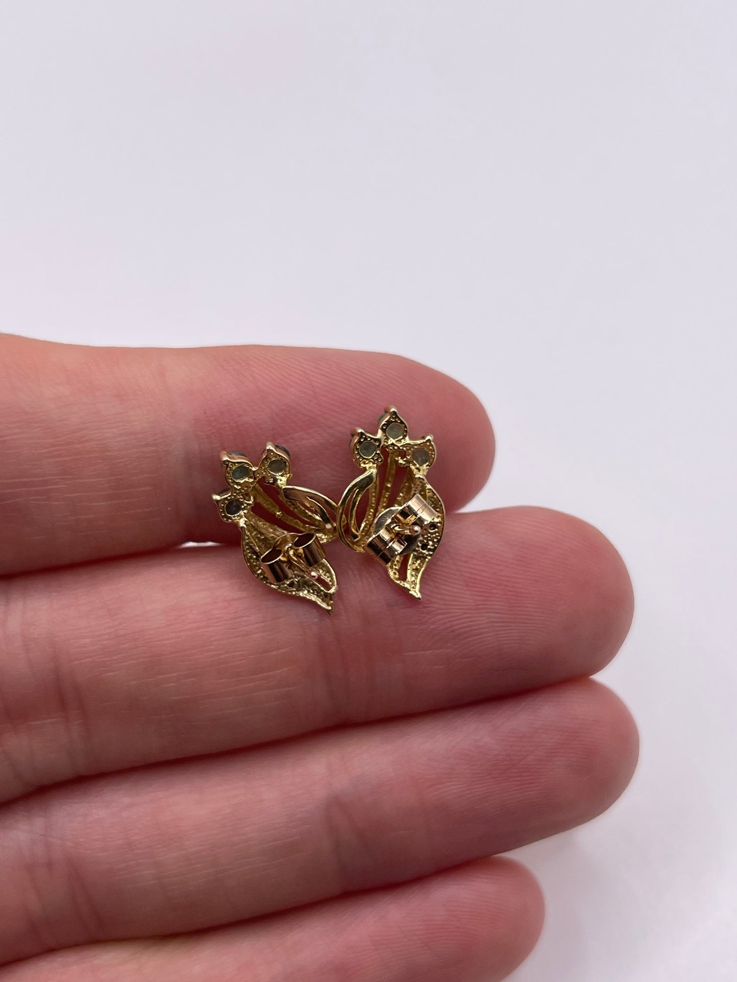 9ct gold emerald and diamond earrings