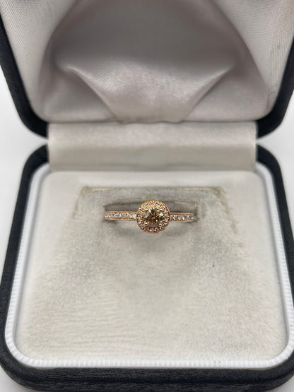 LeVian 14ct rose gold diamond ring