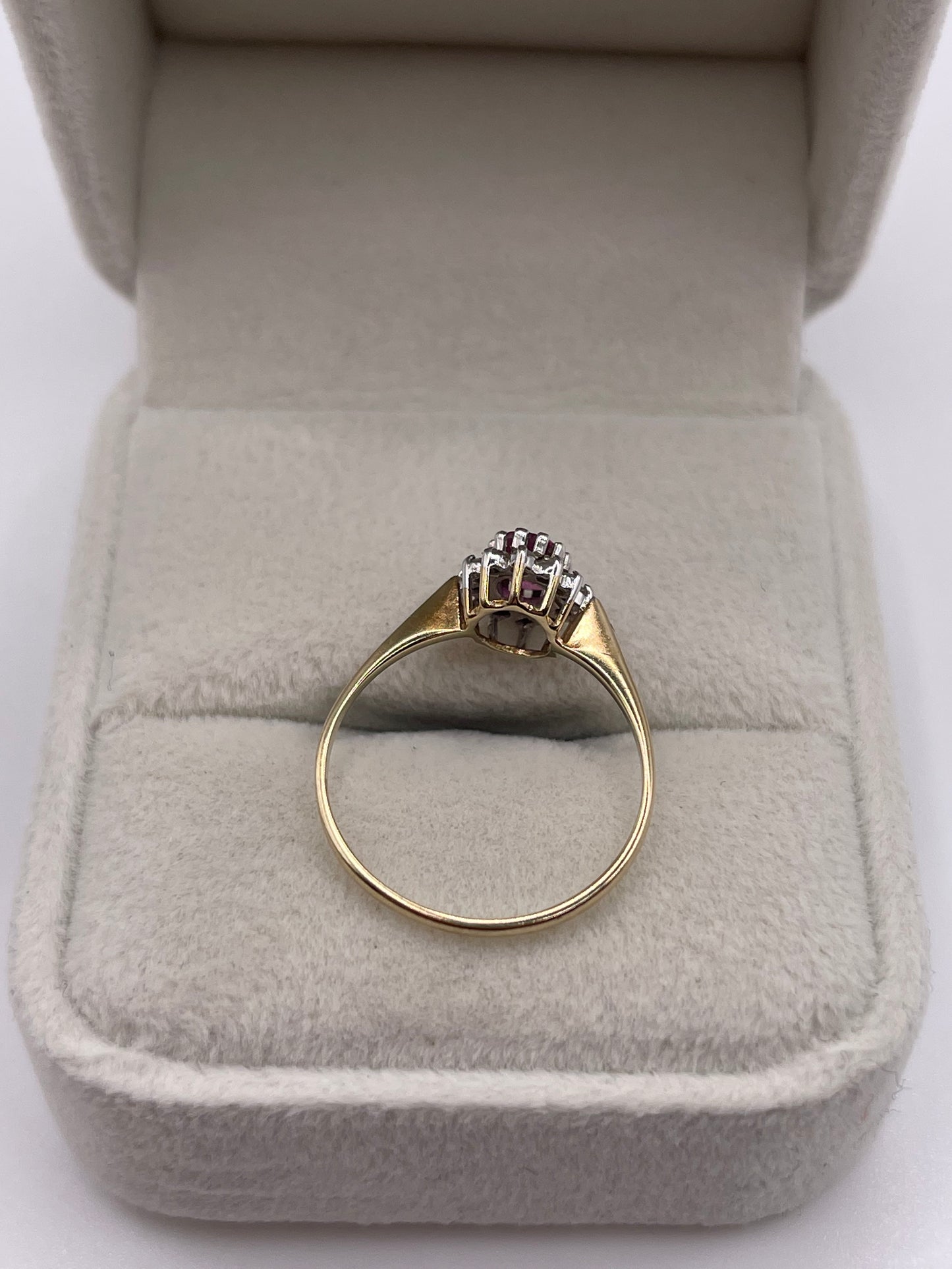 9ct gold pink sapphire and diamond ring